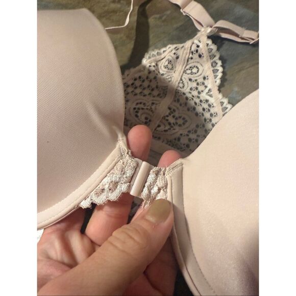 Maidenform racerback pink front closure bra with lace detailing 38C - Picture 4 of 5